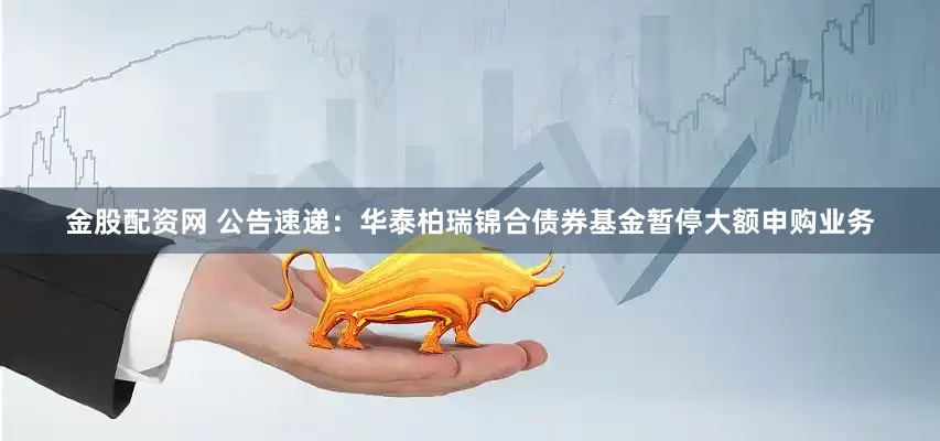 金股配资网 公告速递：华泰柏瑞锦合债券基金暂停大额申购业务