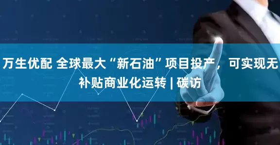 万生优配 全球最大“新石油”项目投产，可实现无补贴商业化运转 | 碳访